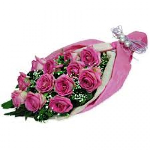 Gorgeous Pink Roses - 12 Stems Bouquet